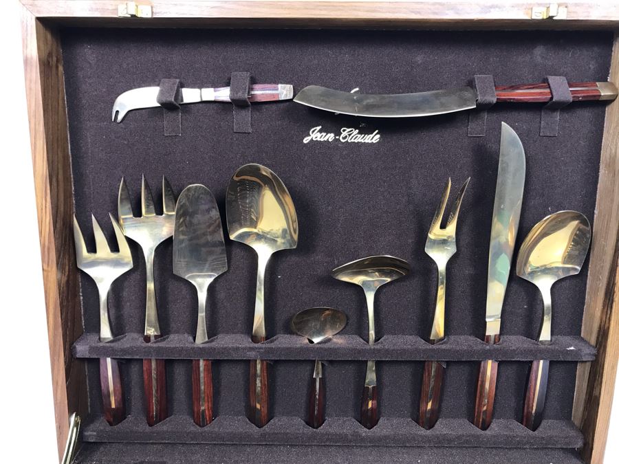 Never Used 91 Piece Mint JeanClaude Rosewood & Bronze MidCentury