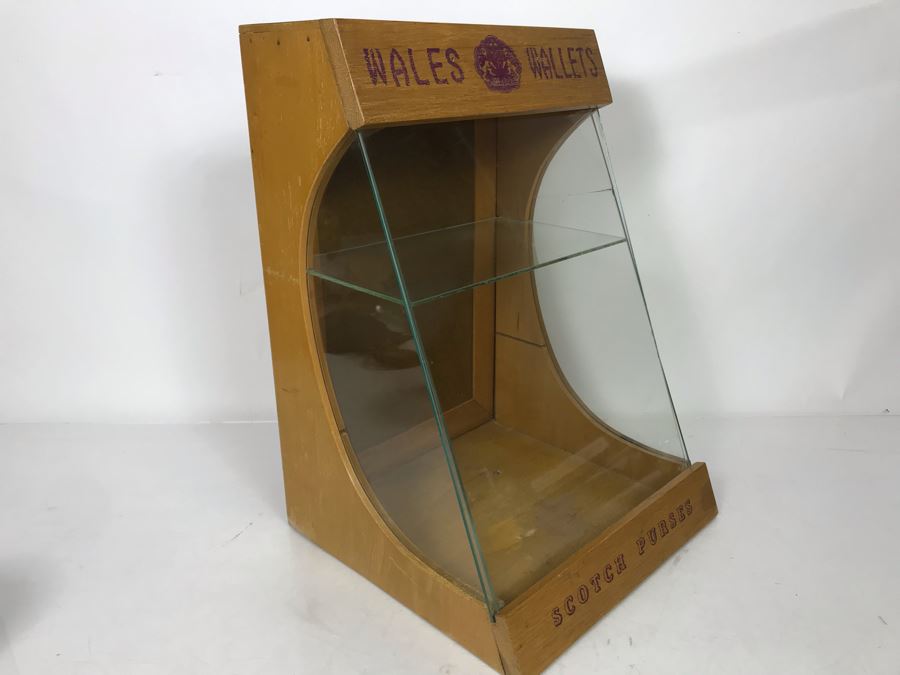 Original English Wales Wallets Scotch Purses Mercantile Store Countertop Display Case (Right Side Glass Has A Crack - Doesn't Include Items In Case) 11.5W X 10.5D X 16.5H [Photo 18]