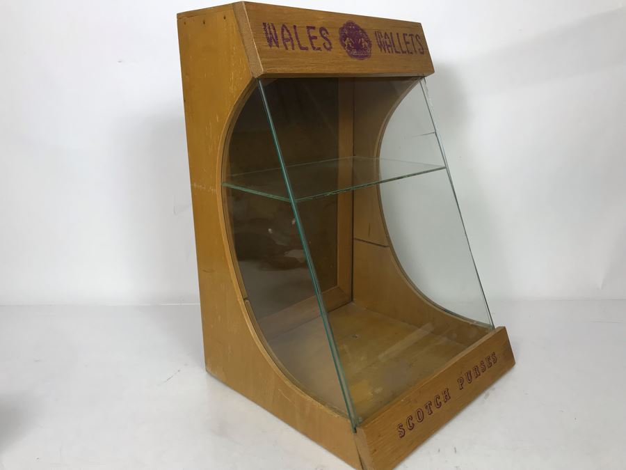 Original English Wales Wallets Scotch Purses Mercantile Store Countertop Display Case (Right Side Glass Has A Crack - Doesn't Include Items In Case) 11.5W X 10.5D X 16.5H [Photo 17]