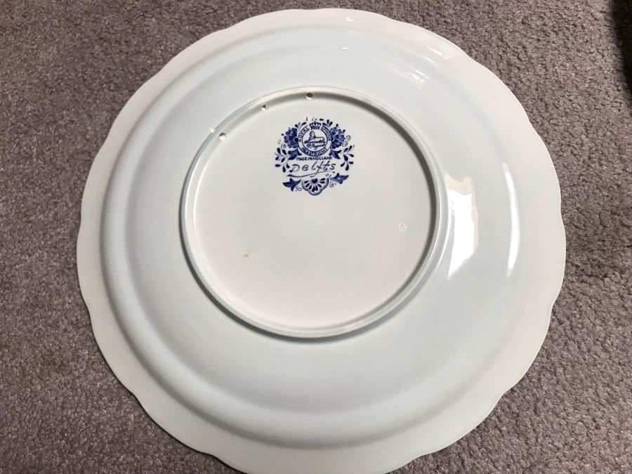 Collection Of Nine Royal Sphinx Maastricht Blue & White Delfts Plates Made In Holland 12R [Photo 9]