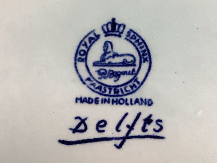 Collection Of Nine Royal Sphinx Maastricht Blue & White Delfts Plates Made In Holland 12R [Photo 13]