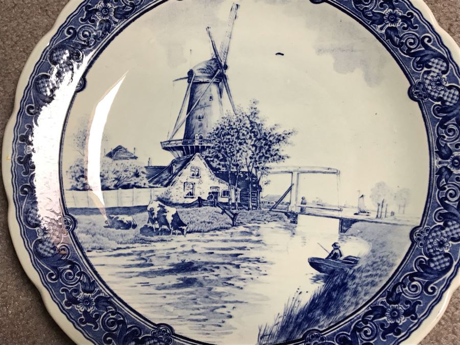 Collection Of Nine Royal Sphinx Maastricht Blue & White Delfts Plates Made In Holland 12R [Photo 5]