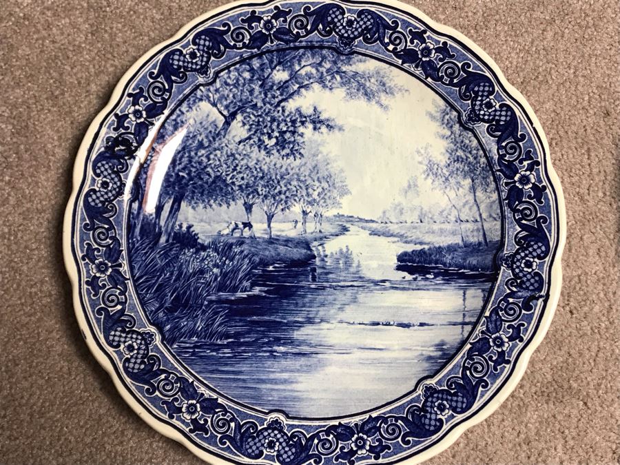 Collection Of Nine Royal Sphinx Maastricht Blue & White Delfts Plates Made In Holland 12R [Photo 7]
