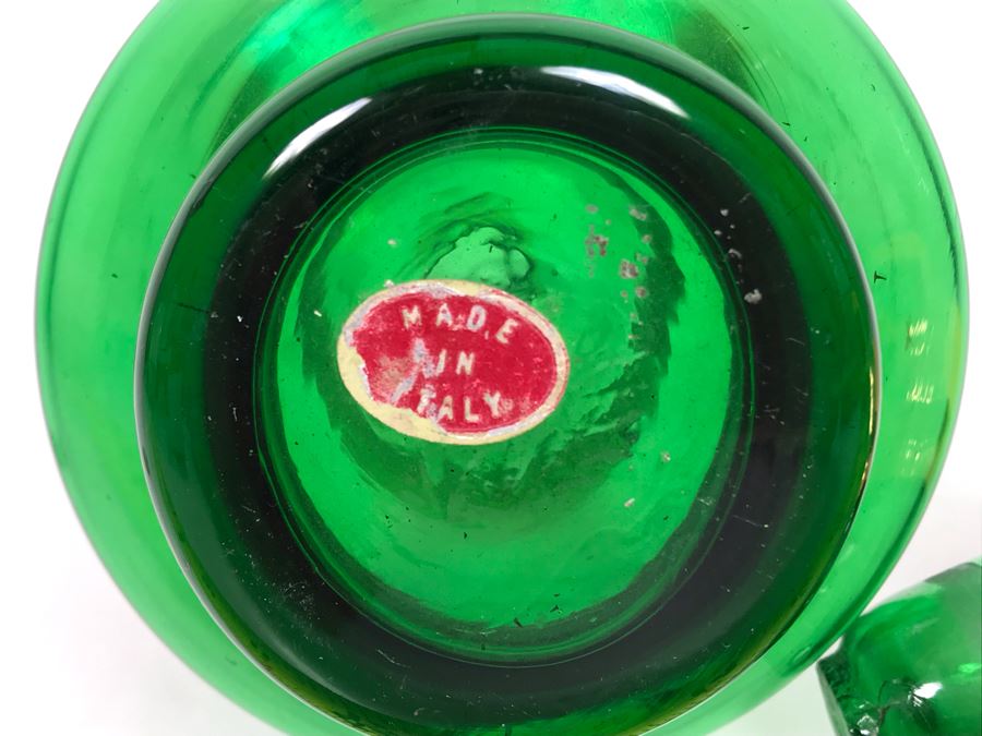 Hand Blown Italian Gold Decorated Glass Bottle With Stopper 4W X 9H [Photo 7]