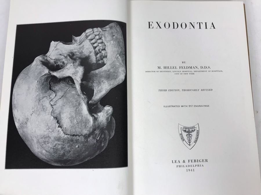 Vintage 1941 Exodontia Dental Book By M. Hillel Feldman, DDS With Original Box