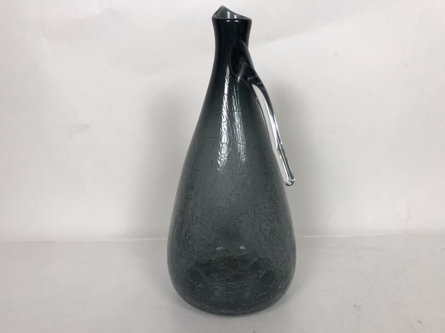 Hand Blown Crackle Glass Modernist Pitcher 6W X 11.5H [Photo 6]