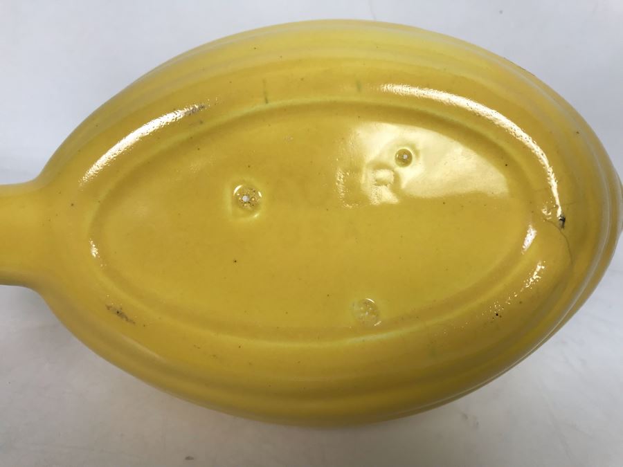Vintage Yellow Bauer Pottery Teapot With Slight Chip In Spout (No Lid) - Great As Planter 12W X 6D X 4.5H [Photo 6]