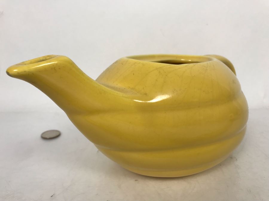 Vintage Yellow Bauer Pottery Teapot With Slight Chip In Spout (No Lid