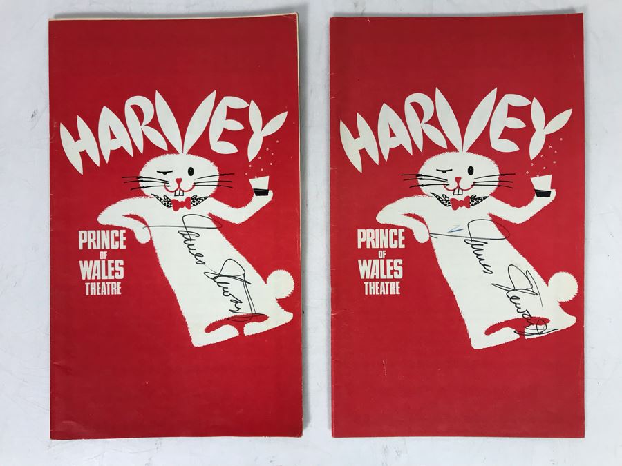 Pair Of James Stewart Hand Signed Harvey Play Theatre Programs (It's A Wonderful Life Lead Actor) [Photo 2]