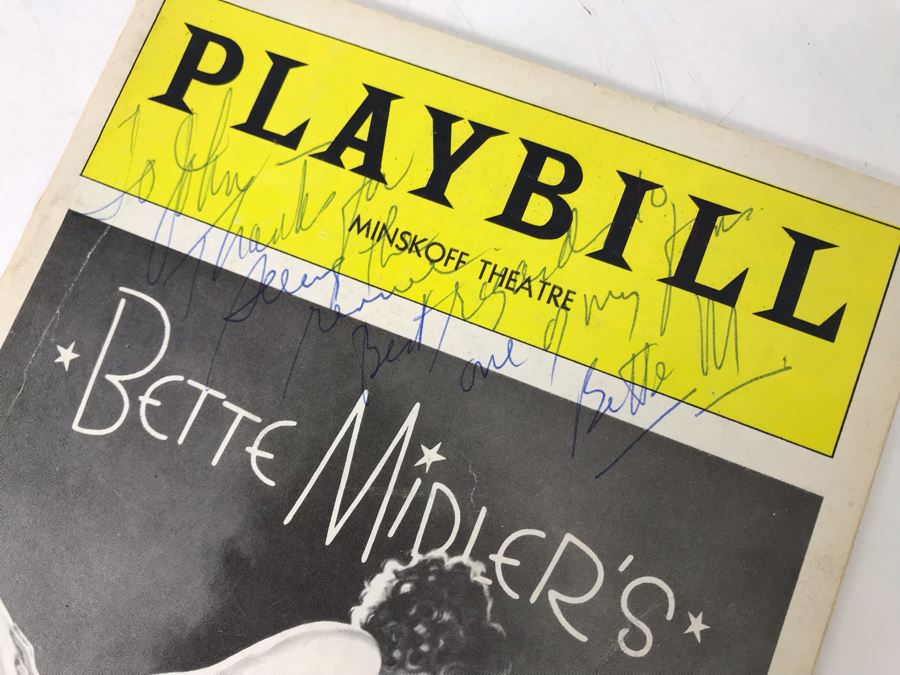 Hand Signed Bette Midler Playbill Theatre Program Clams On The Half ...