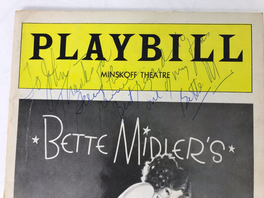 Hand Signed Bette Midler Playbill Theatre Program Clams On The Half Shell Revue [Photo 3]