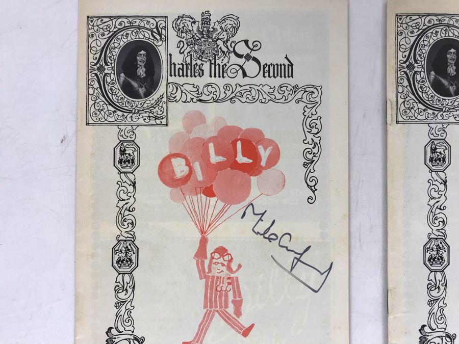 Pair Of Hand Signed Michael Crawford Theatre Musical Programs Billy Theatre Royal Drury Lane [Photo 3]