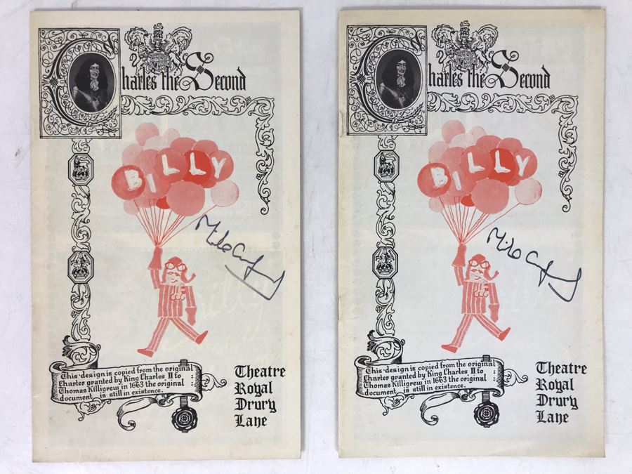 Pair Of Hand Signed Michael Crawford Theatre Musical Programs Billy Theatre Royal Drury Lane [Photo 2]
