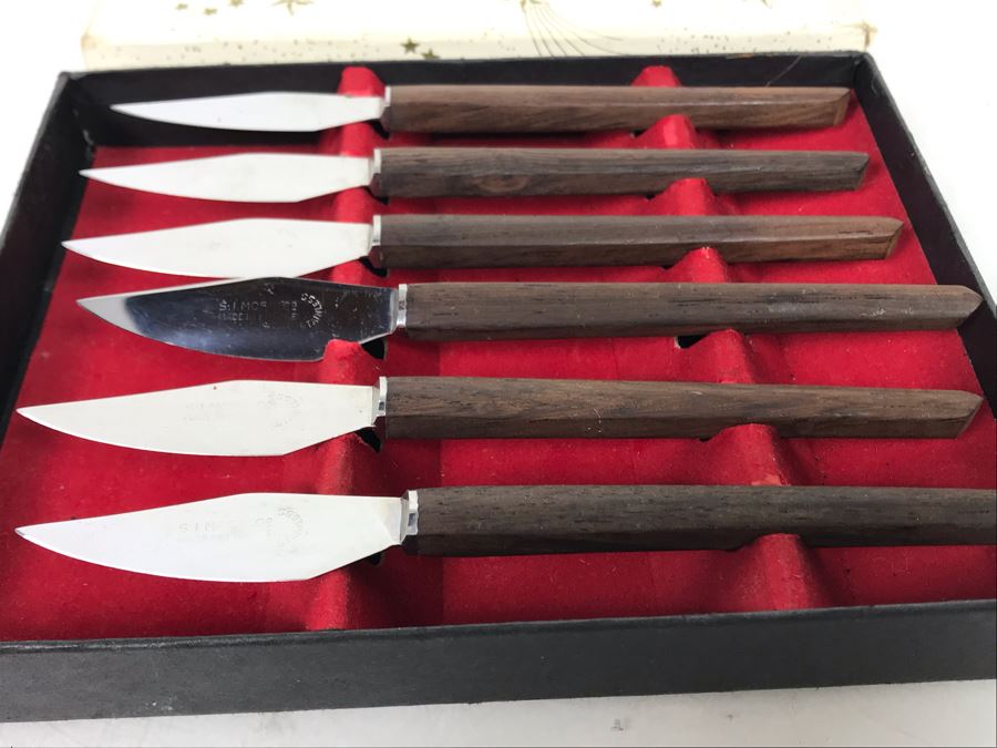 Set Of Six Mid-Century Knives By S. I. Moss Co Made In France With Box [Photo 2]