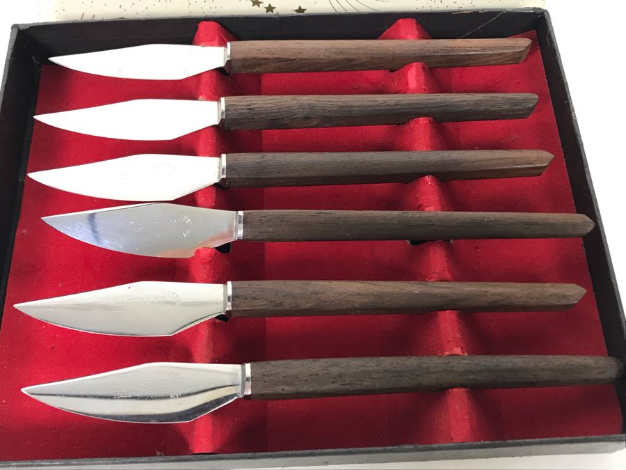 Set Of Six Mid-Century Knives By S. I. Moss Co Made In France With Box [Photo 3]