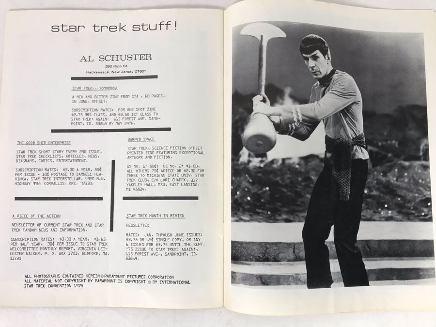 Vintage 1975 International Star Trek Convention Program [Photo 10]