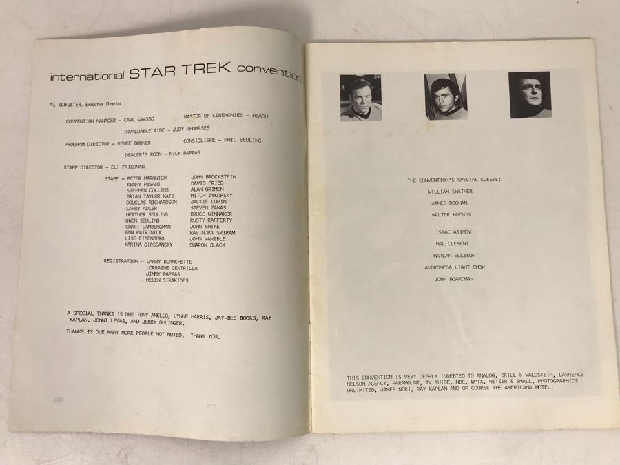 Vintage 1975 International Star Trek Convention Program [Photo 2]