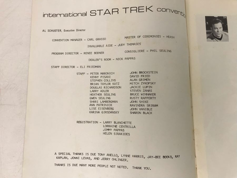 Vintage 1975 International Star Trek Convention Program [Photo 3]