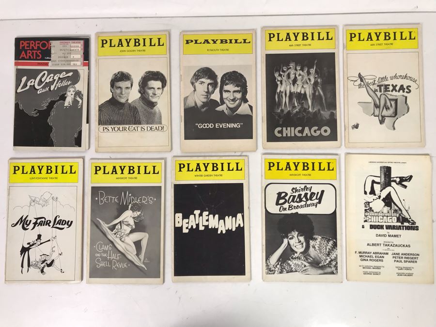 Collection Of 10 Vintage Playbill Theatre Programs [Photo 1]