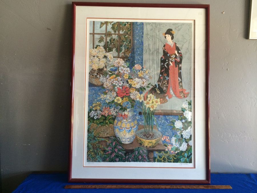 John Powell Color Serigraph Ancestral Scroll 339/350 Hand Signed by Artist