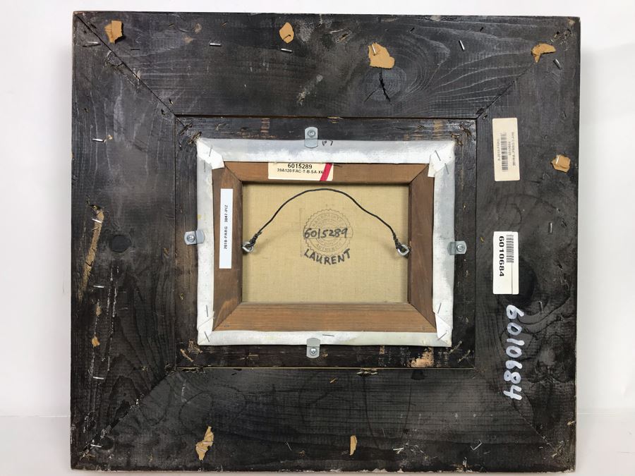 Original Listed Artist Jean Michel Laurent Sailing Ship Painting On Canvas In Stunning Frame (Frame: 20 X 18, Canvas: 10 X 8) [Photo 12]