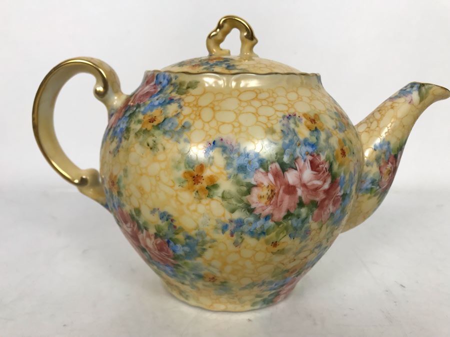 Hand Painted Signed W. Myers Porcelain Teapot 8.5W X 6D X 6H [Photo 10]