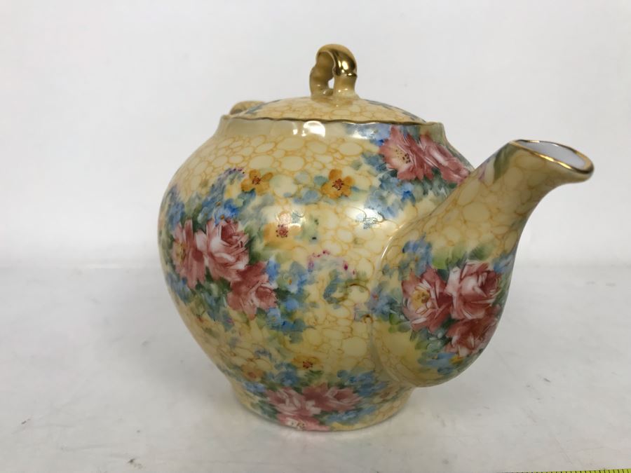 Hand Painted Signed W. Myers Porcelain Teapot 8.5W X 6D X 6H [Photo 9]