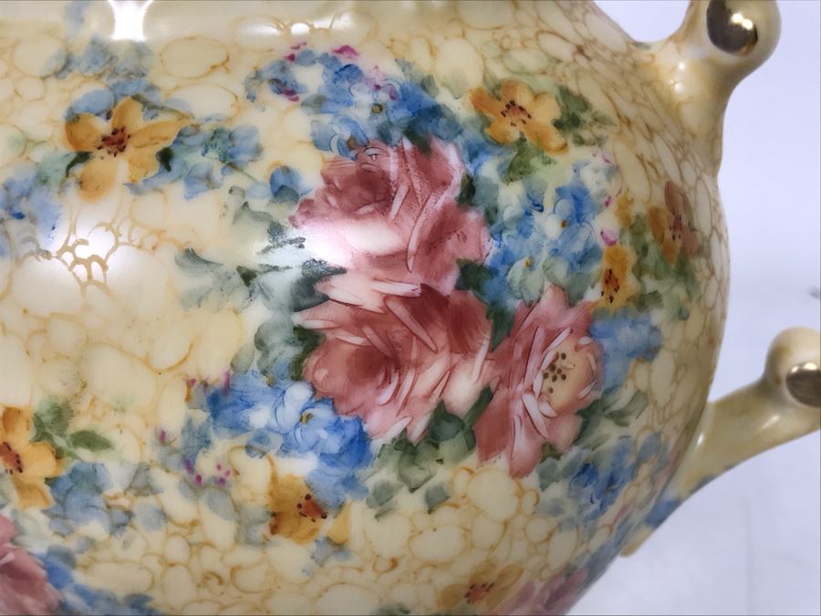 Hand Painted Signed W. Myers Porcelain Teapot 8.5W X 6D X 6H [Photo 4]