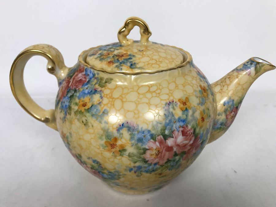 Hand Painted Signed W. Myers Porcelain Teapot 8.5W X 6D X 6H [Photo 11]