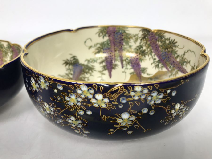 Pair Of Signed Hand Painted Japanese Bowls 6R, 4.75R [Photo 5]