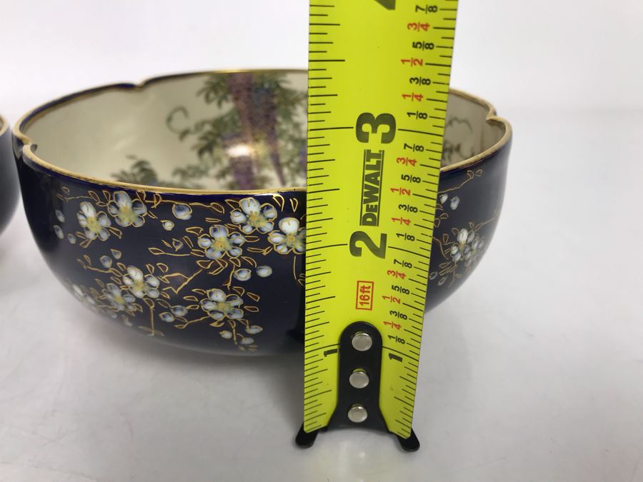 Pair Of Signed Hand Painted Japanese Bowls 6R, 4.75R [Photo 15]