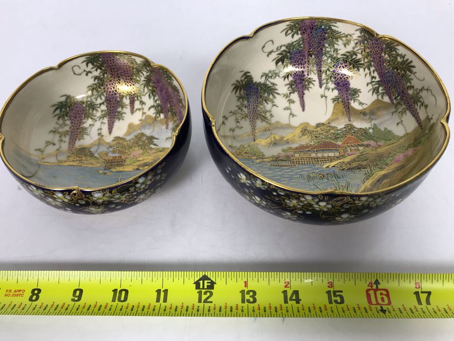 Pair Of Signed Hand Painted Japanese Bowls 6R, 4.75R [Photo 10]