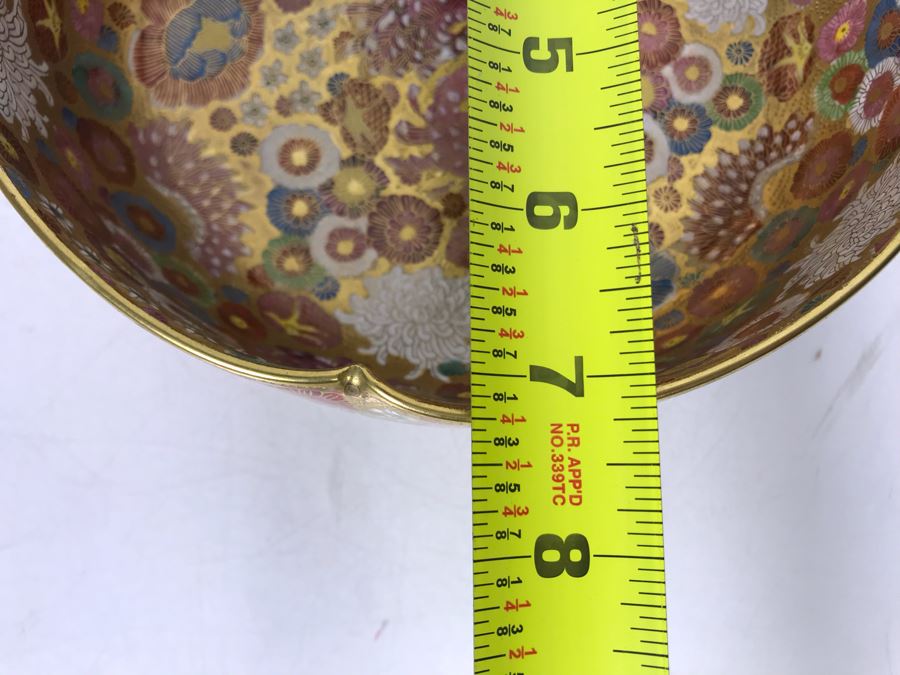 Stunning Signed Hand Painted Japanese Imari Porcelain Bowl [Photo 16]
