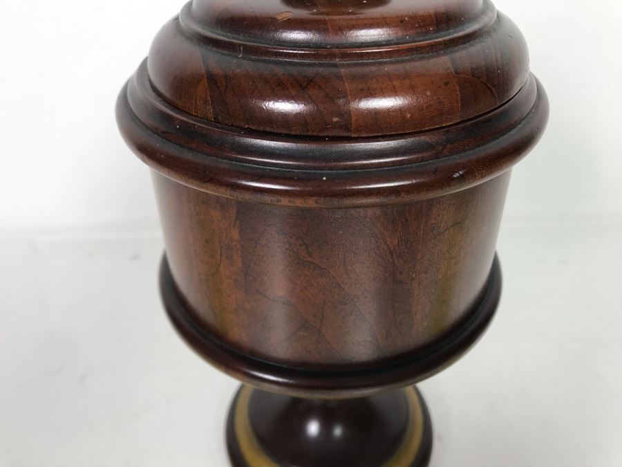 Vintage Wooden Footed Tobacco Jar 5W X 10.5H [Photo 5]