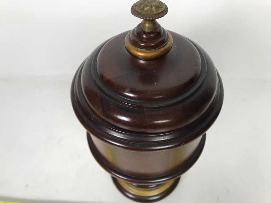 Vintage Wooden Footed Tobacco Jar 5W X 10.5H [Photo 3]