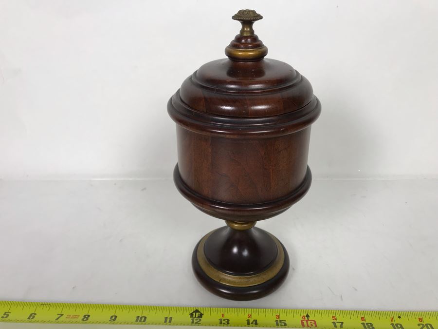 Vintage Wooden Footed Tobacco Jar 5W X 10.5H [Photo 2]