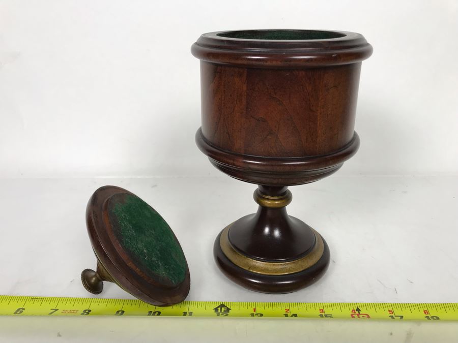 Vintage Wooden Footed Tobacco Jar 5W X 10.5H [Photo 7]