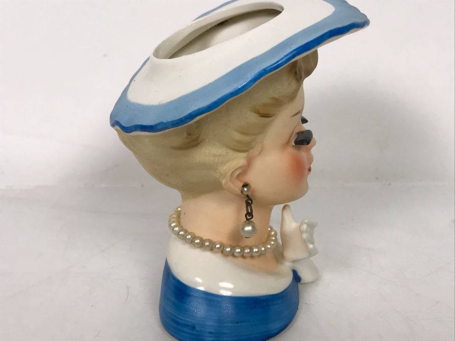 Vintage Hand Painted Head Vase With Earrings 3W X 4H [Photo 5]