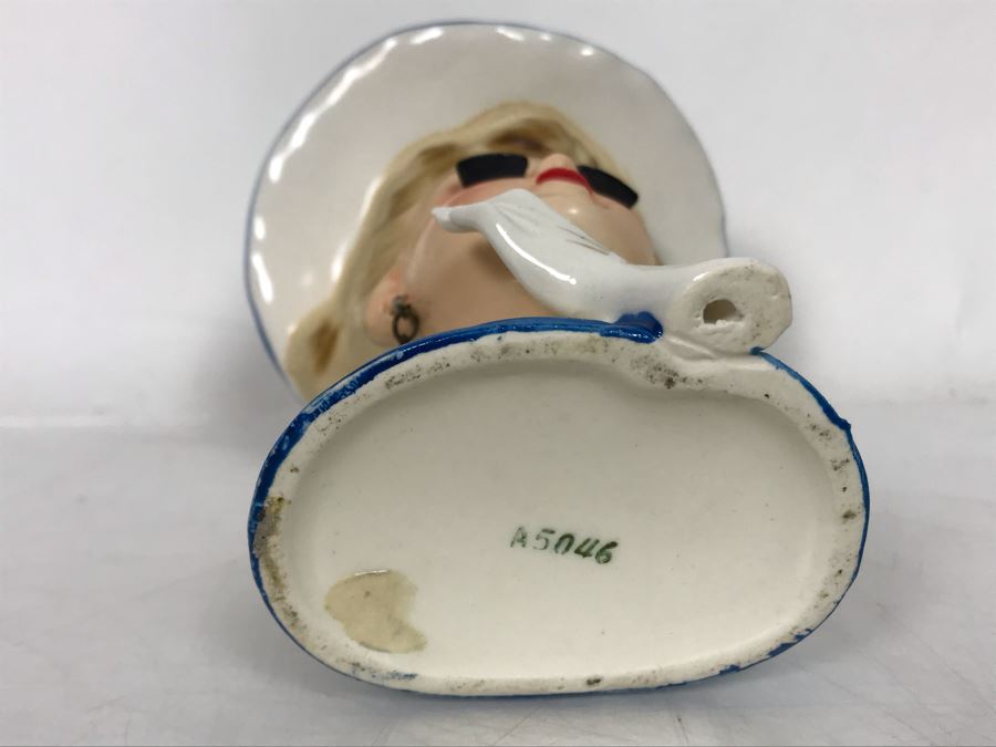 Vintage Hand Painted Head Vase With Earrings 3W X 4H [Photo 8]