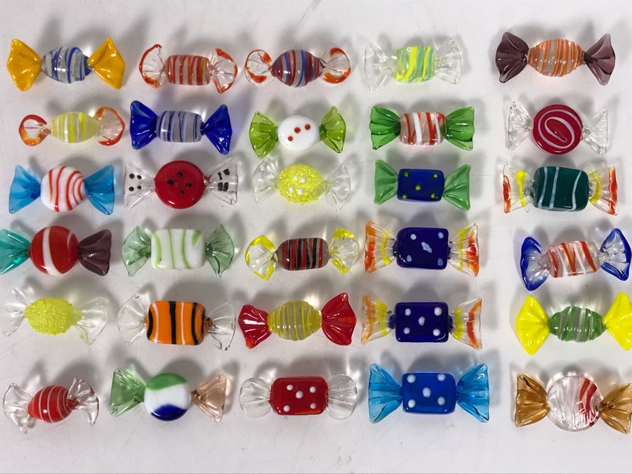 Collection Of 30 Hand Blown Glass Candy Candies [Photo 1]