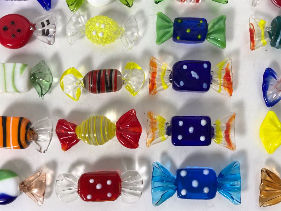 Collection Of 30 Hand Blown Glass Candy Candies [Photo 7]