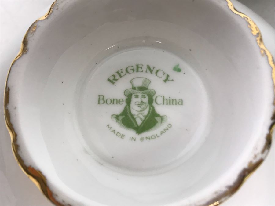 Gold Rimmed Regency Bone China Cup And Saucer With Dog And Pheasant [Photo 6]