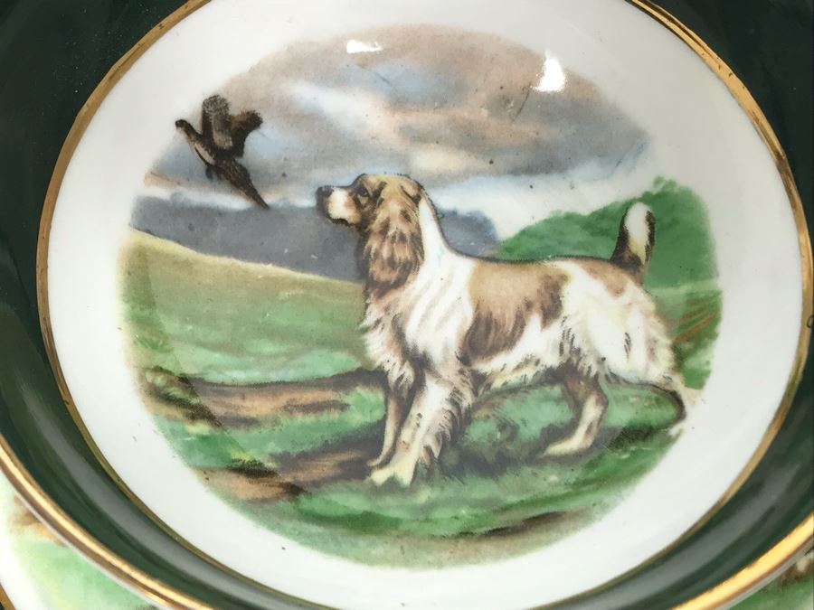 Gold Rimmed Regency Bone China Cup And Saucer With Dog And Pheasant [Photo 4]