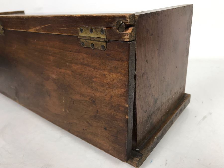 Vintage Mercantile Oak Tabletop Counter Display Case For Sealpackerchief 19W X 6.5D X 6.5H [Photo 5]