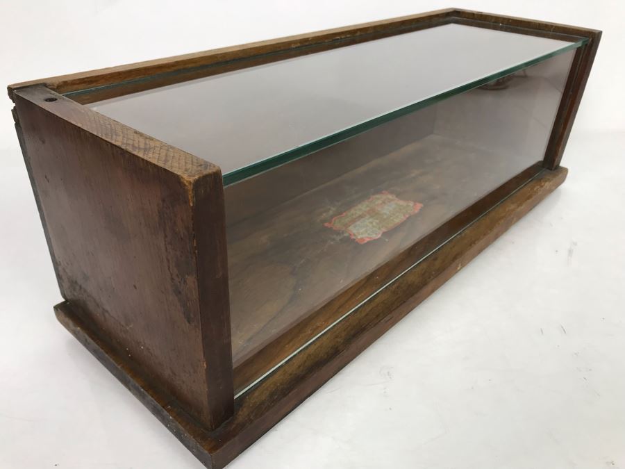 Vintage Mercantile Oak Tabletop Counter Display Case For Sealpackerchief 19W X 6.5D X 6.5H [Photo 4]
