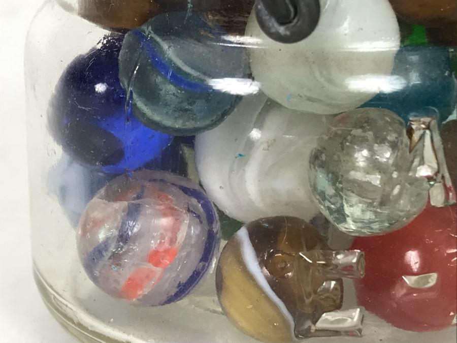 Old Atlas E-Z Seal Glass Jar Filled With Some Good Old Glass Marbles - See Photos [Photo 3]