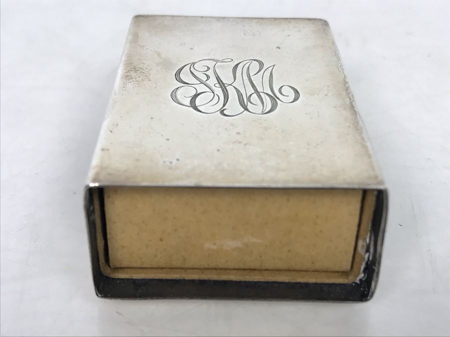 Vintage Sterling Silver Monogrammed Matchbook Match Holder [Photo 8]