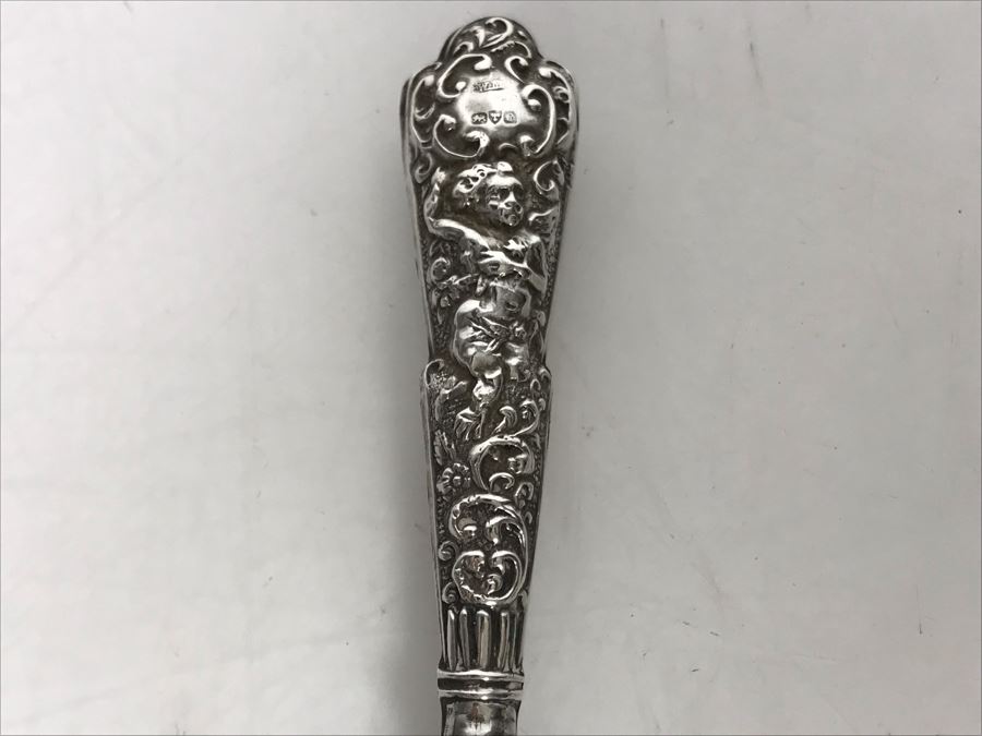 Antique English Repousse Sterling Silver Handled Curling Iron [Photo 4]