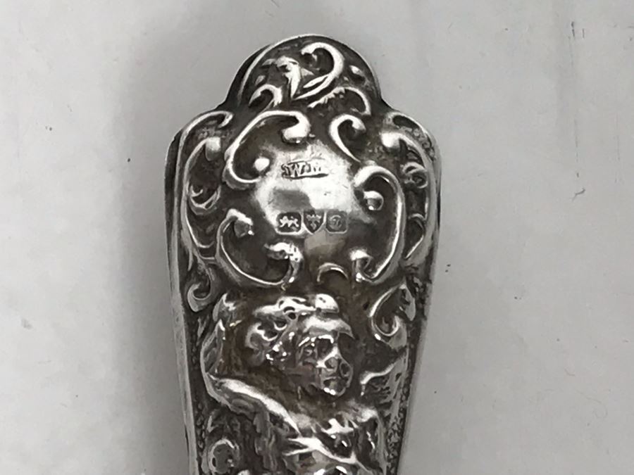 Antique English Repousse Sterling Silver Handled Curling Iron [Photo 6]