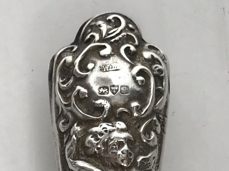 Antique English Repousse Sterling Silver Handled Curling Iron [Photo 5]